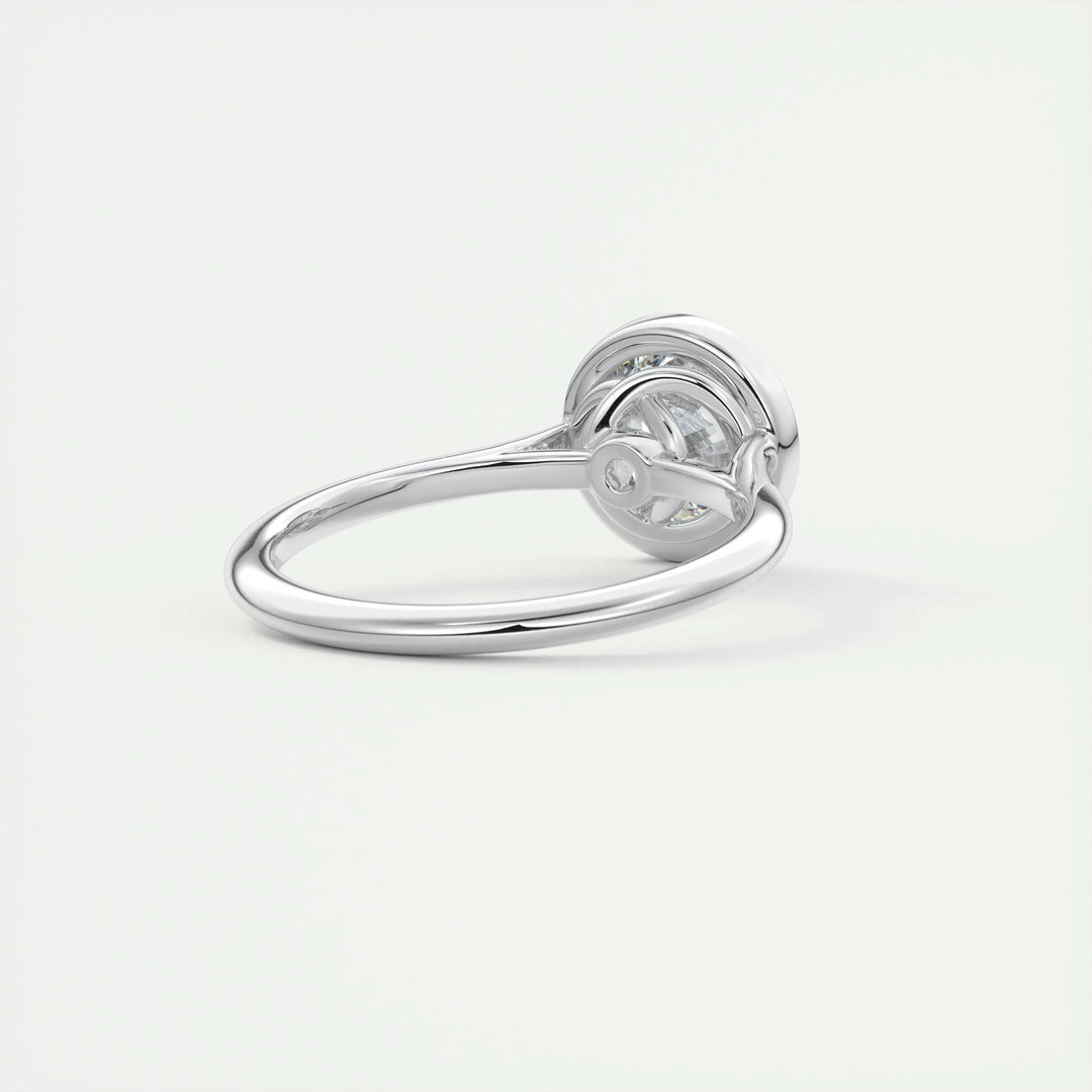 2ct Bezel Set Round F- VS1 Diamond Solitaire Lab Grown Engagement Ring