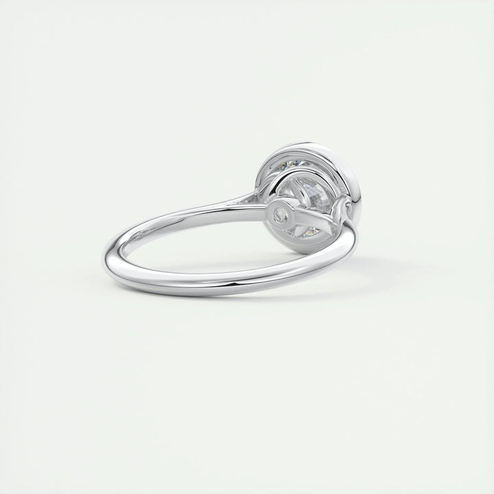 2ct Bezel Set Round F- VS1 Diamond Solitaire Lab Grown Engagement Ring