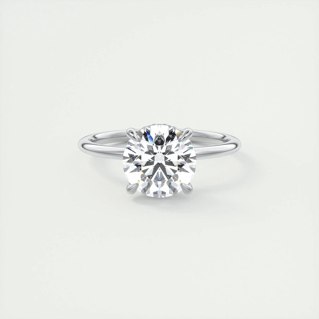2ct Round F - VS1 Lab Grown Diamond Hidden Halo Engagement Ring - Doozy Diamonds