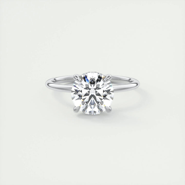 2ct Round F - VS1 Lab Grown Diamond Hidden Halo Engagement Ring - Doozy Diamonds