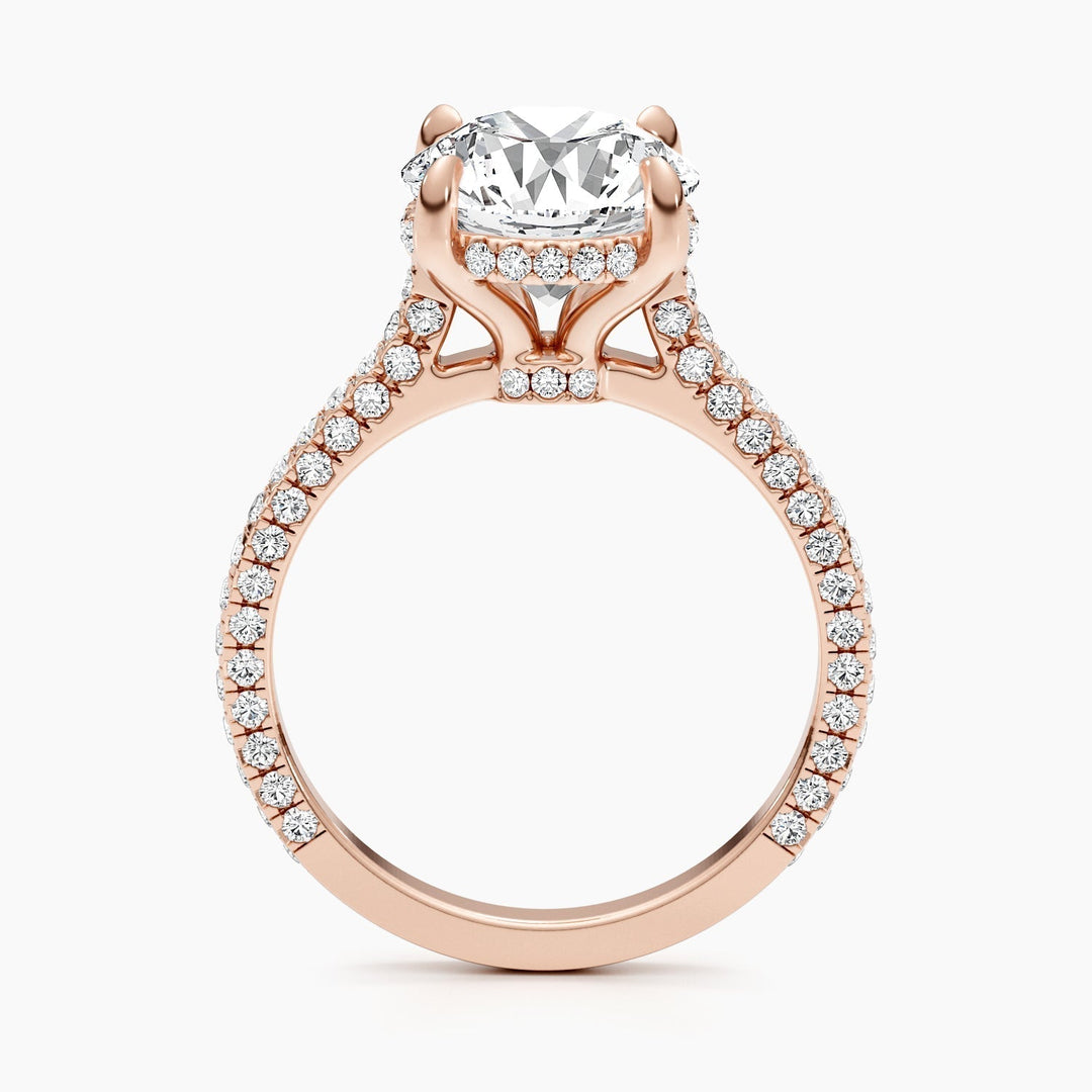 luxury round bridal ring,