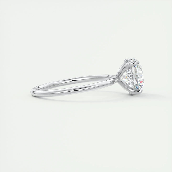 2ct Round F - VS1 Lab Grown Diamond Hidden Halo Engagement Ring - Doozy Diamonds