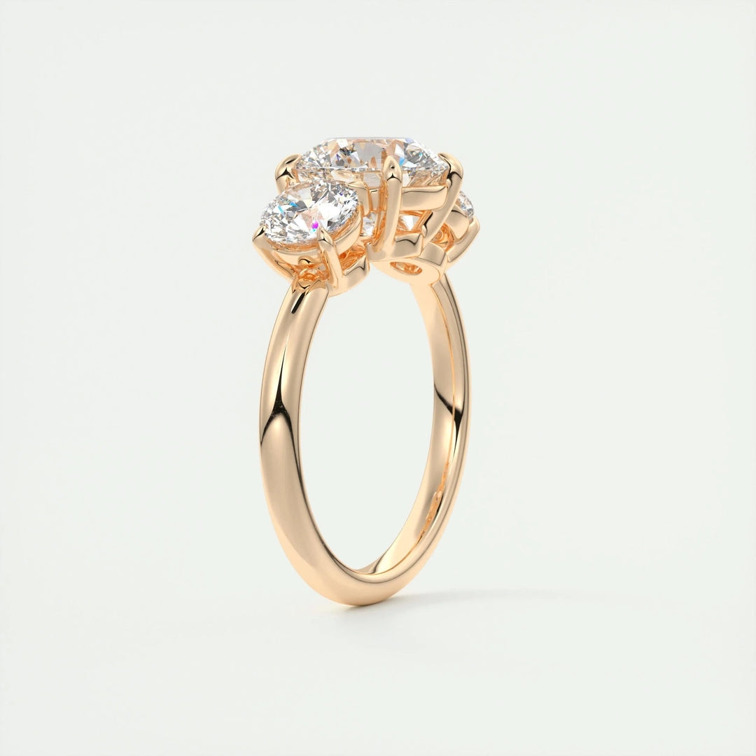 2ct Round Cut Three Stone F - VS1 Diamond Lab Grown Engagement Ring - Doozy Diamonds