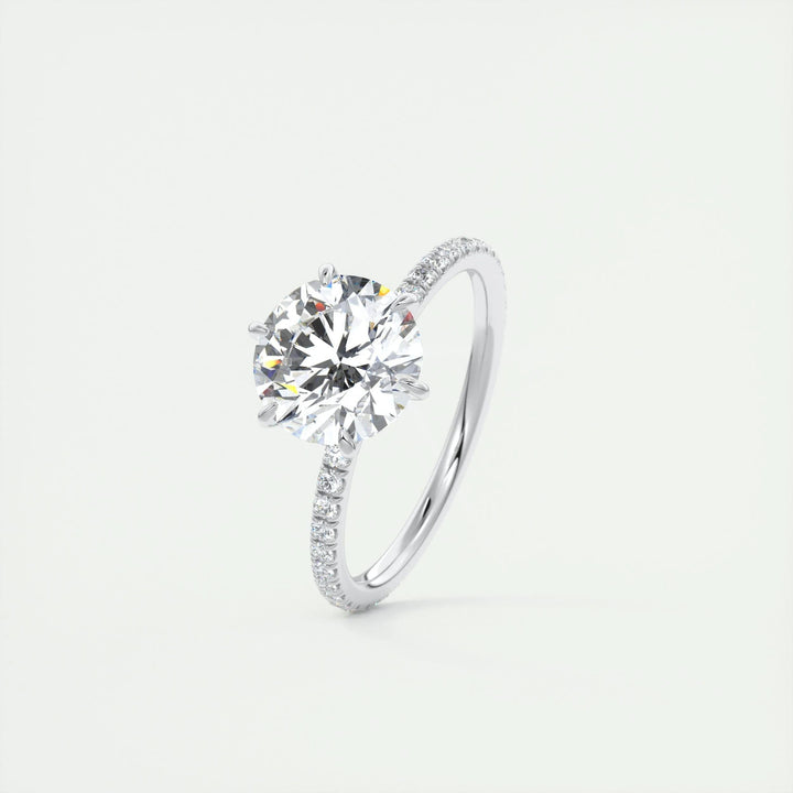 2ct Round F - VS1 Diamond Pave Lag Grown Engagement Ring - Doozy Diamonds