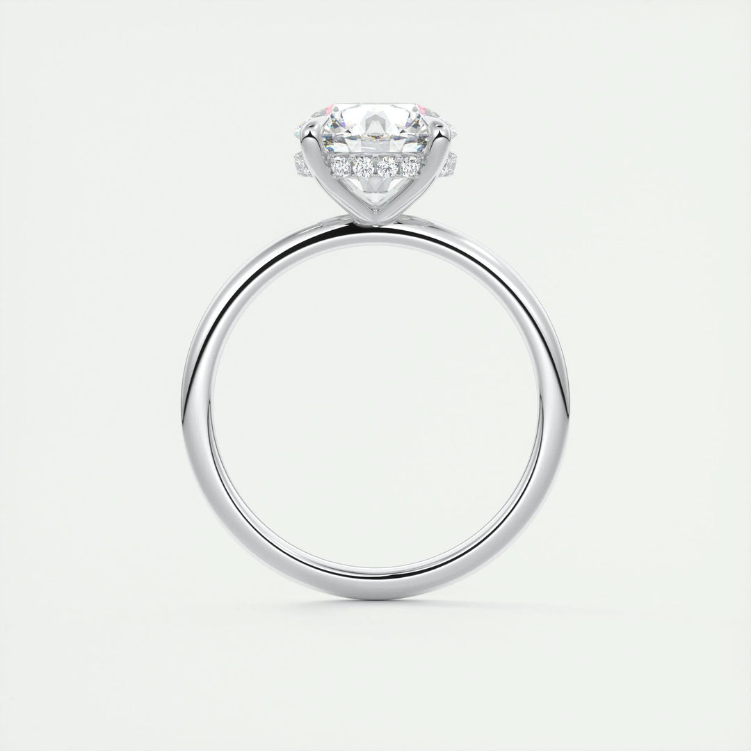 2ct Round F - VS1 Lab Grown Diamond Hidden Halo Engagement Ring - Doozy Diamonds