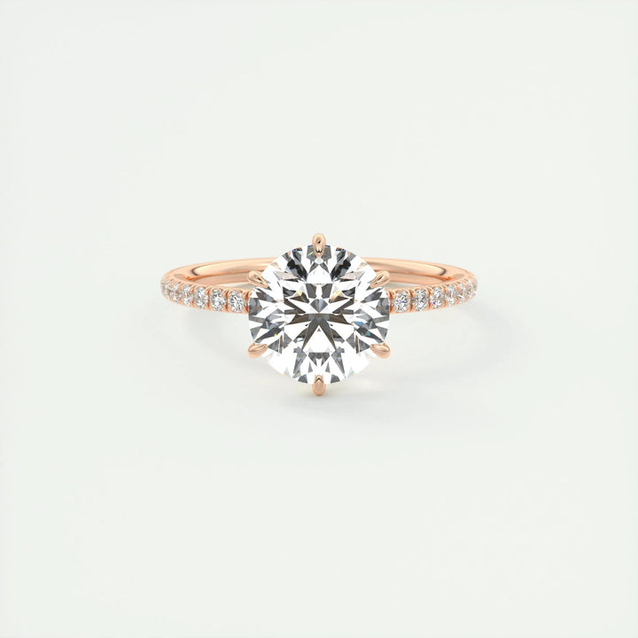 2ct Round F - VS1 Diamond Pave Lag Grown Engagement Ring - Doozy Diamonds