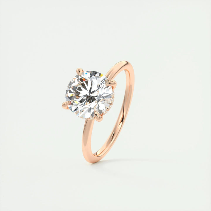2ct Round F - VS1 Lab Grown Diamond Hidden Halo Engagement Ring - Doozy Diamonds