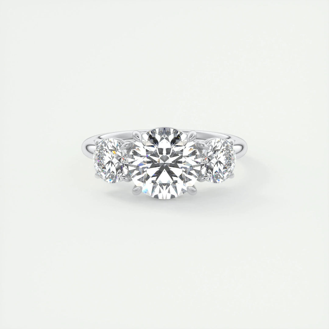 2ct Round Cut Three Stone F - VS1 Diamond Lab Grown Engagement Ring - Doozy Diamonds