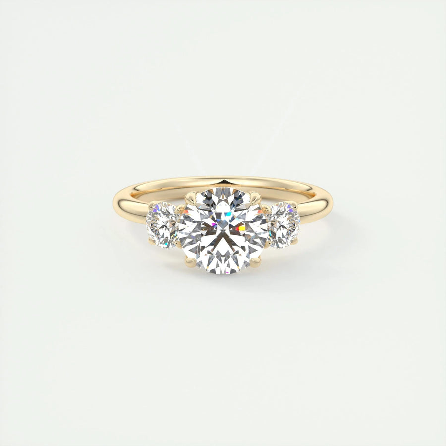 1.5ct Round F- VS1 Diamond Three Stones Engagement Ring