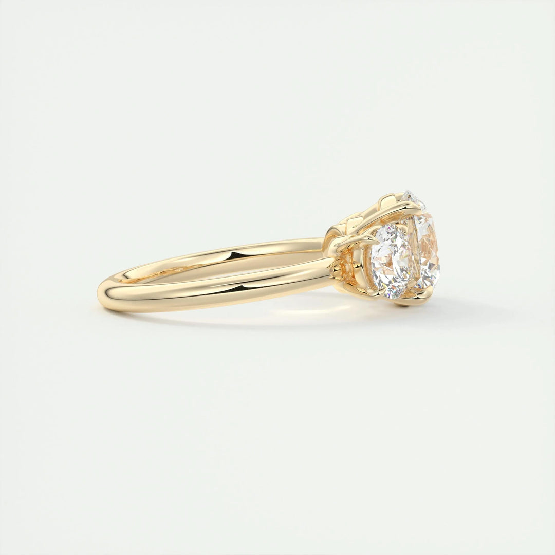 2ct Round Cut Three Stone F - VS1 Diamond Lab Grown Engagement Ring - Doozy Diamonds
