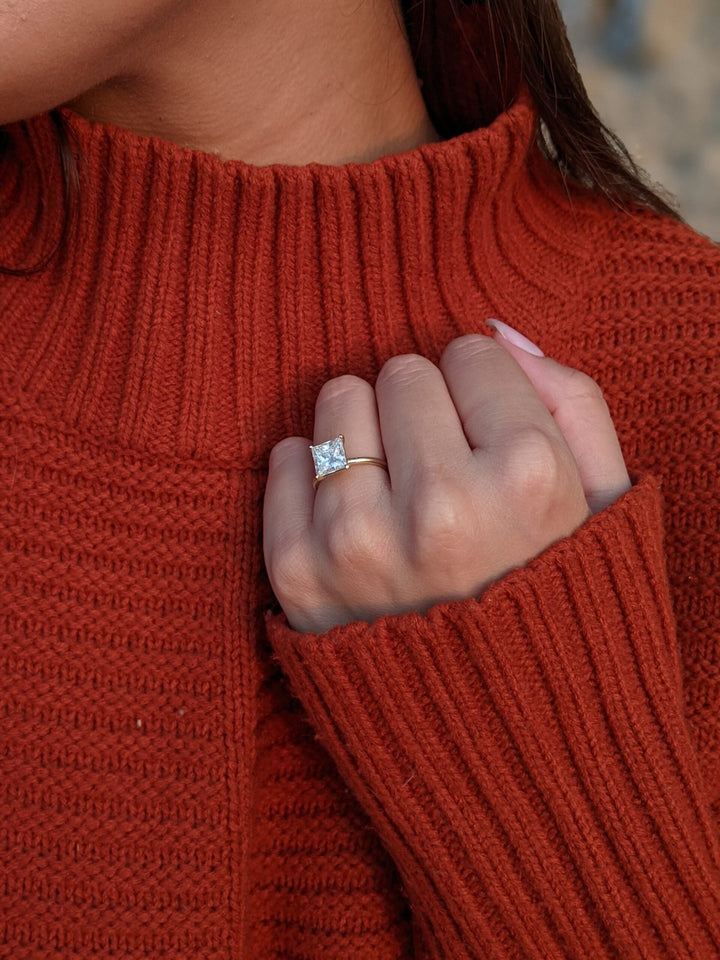 solitaire engagement ring, princess solitaire ring, classic engagement ring, minimalist engagement ring, designer engagement ring, elegant engagement ring, timeless engagement ring
