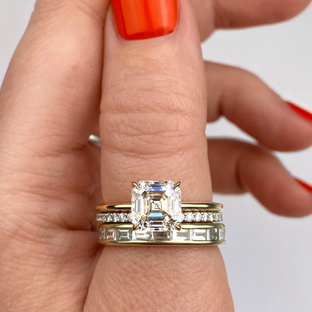 2ct Asscher F- VS1 Lag Grown Diamond Solitaire Engagement Ring