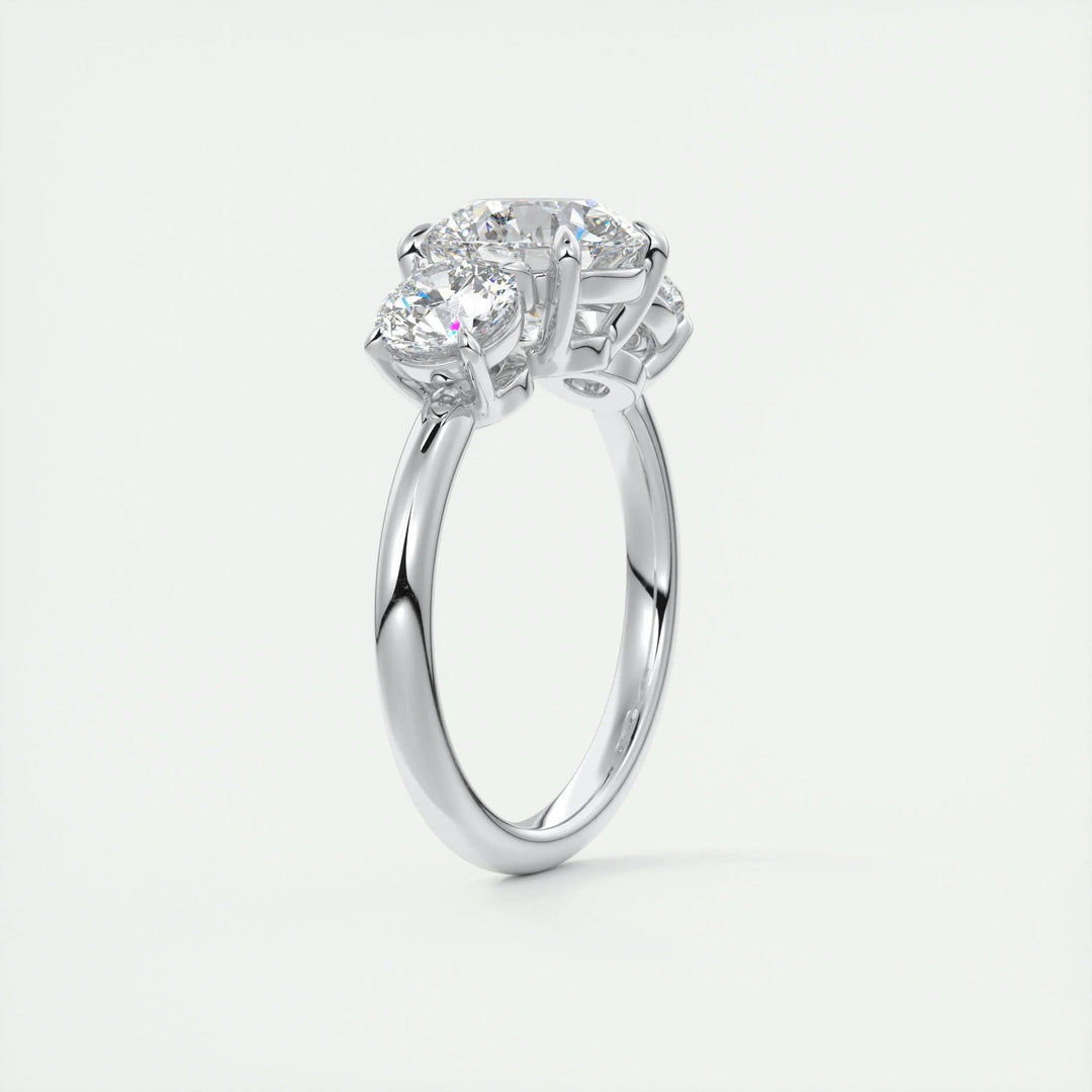 2ct Round Cut Three Stone F - VS1 Diamond Lab Grown Engagement Ring - Doozy Diamonds
