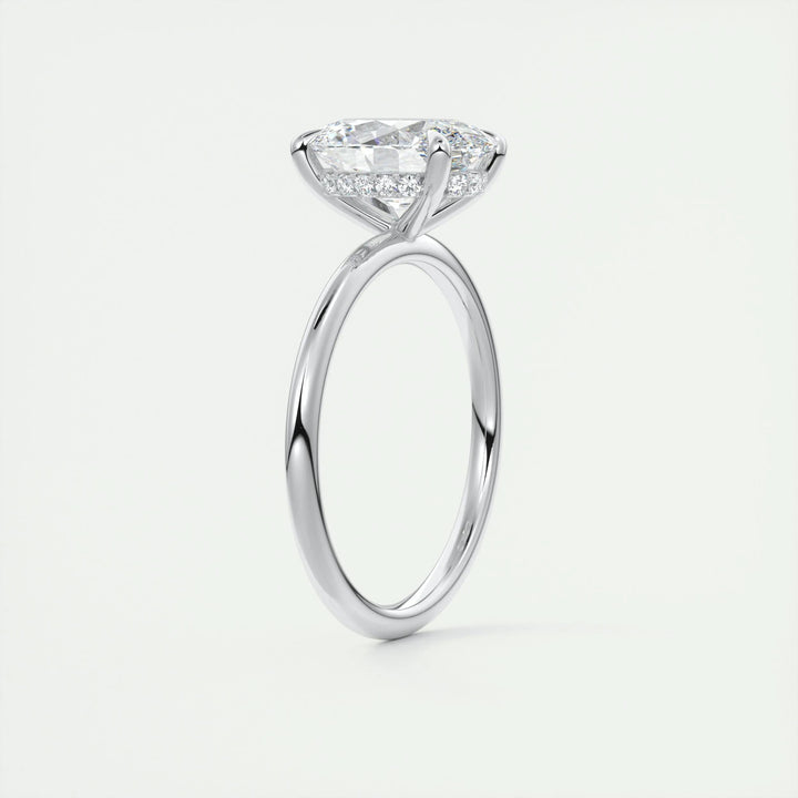 2ct Oval F - VS1 Lab Grown Diamond Hidden Halo Engagement Ring - Doozy Diamonds
