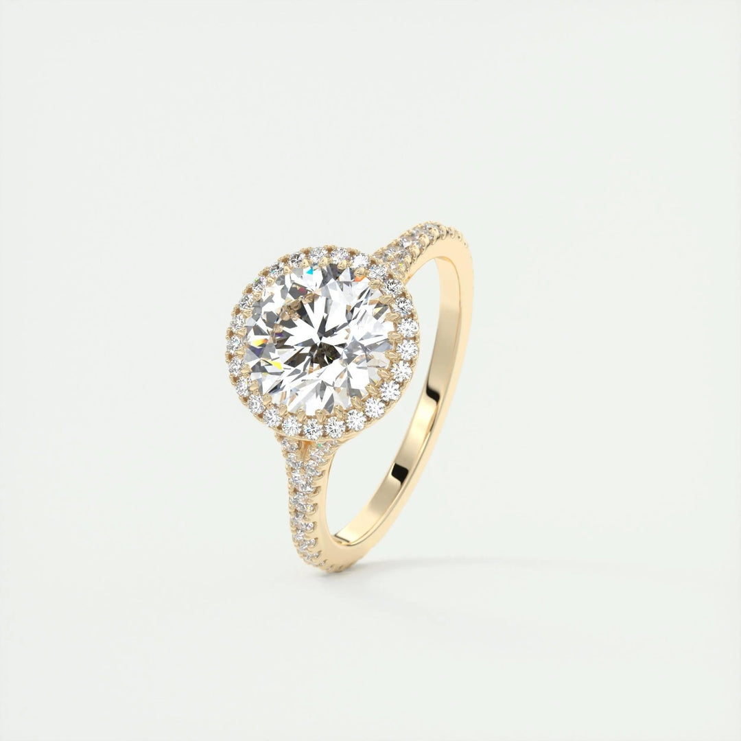 2ct Round Cut Halo F - VS1 Lab Grown Diamond Engagement Ring - Doozy Diamonds