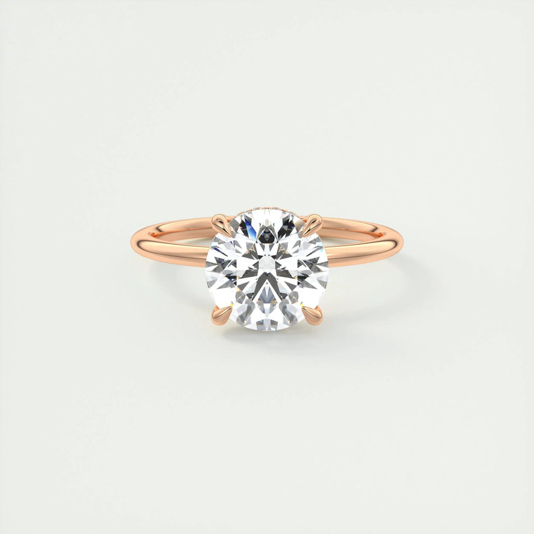 2ct Round F - VS1 Lab Grown Diamond Hidden Halo Engagement Ring - Doozy Diamonds