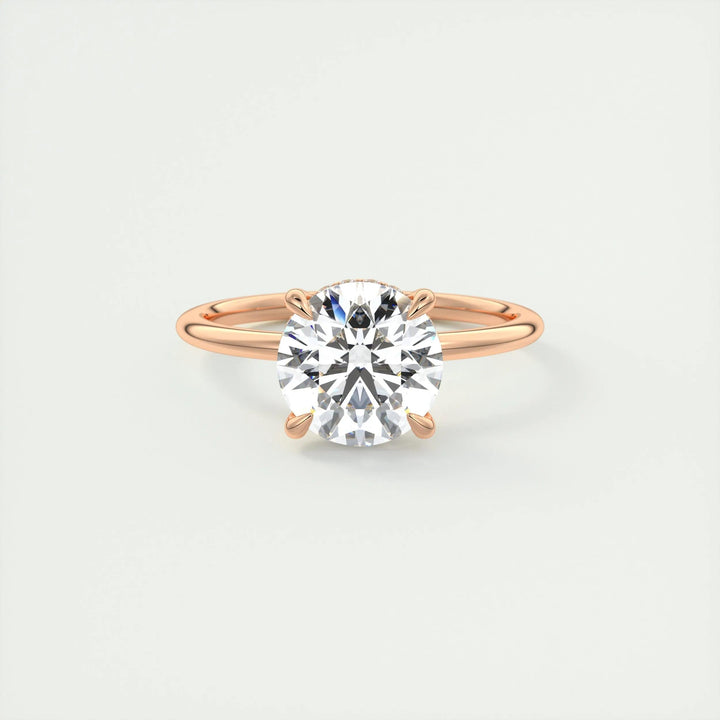 2ct Round F - VS1 Lab Grown Diamond Hidden Halo Engagement Ring - Doozy Diamonds