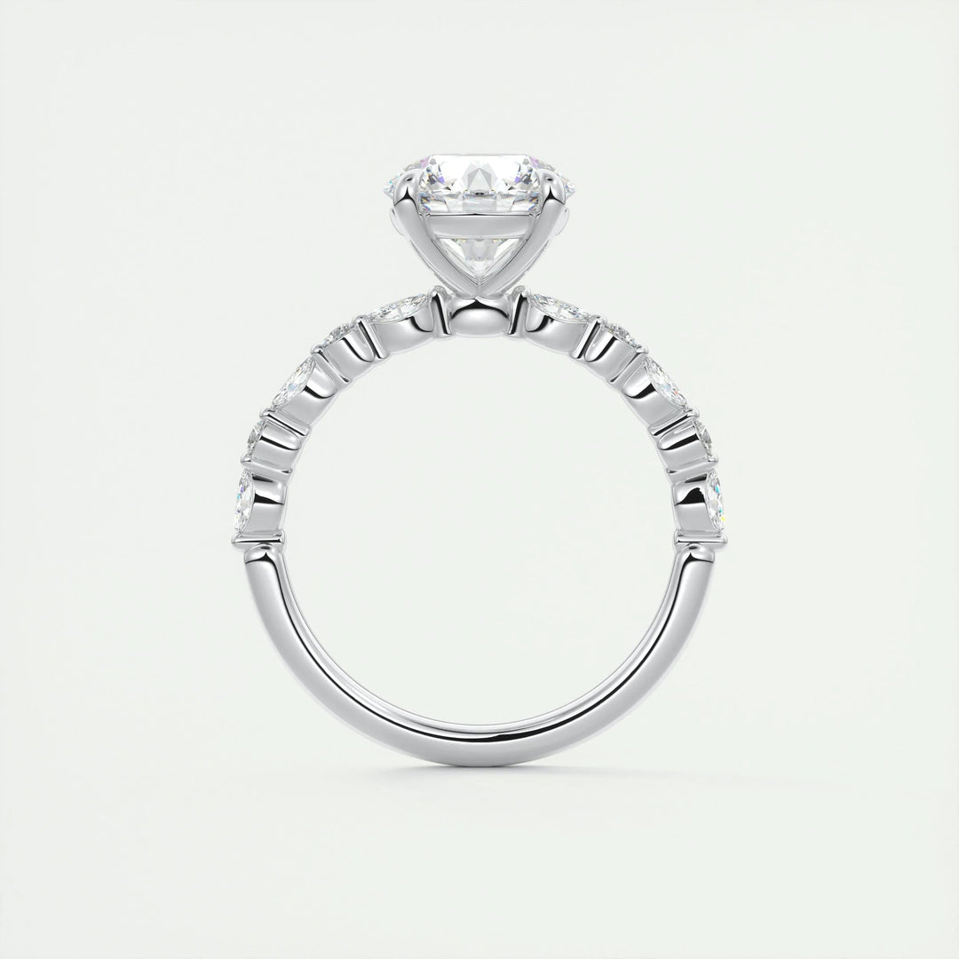 2ct Round F - VS1 Lab Grown Diamond Pave Engagement Ring - Doozy Diamonds