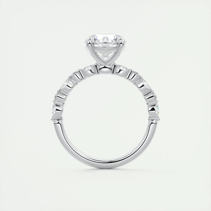 2ct Round F - VS1 Lab Grown Diamond Pave Engagement Ring - Doozy Diamonds