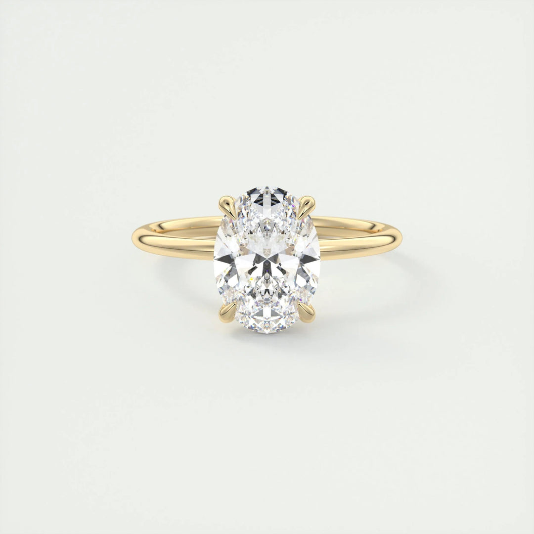 2ct Oval F - VS1 Lab Grown Diamond Hidden Halo Engagement Ring - Doozy Diamonds