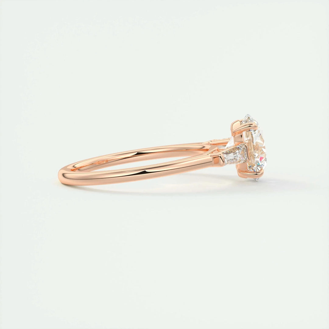 2ct Round F - VS1 Lab Grown Diamond Three Stones Engagement Ring - Doozy Diamonds