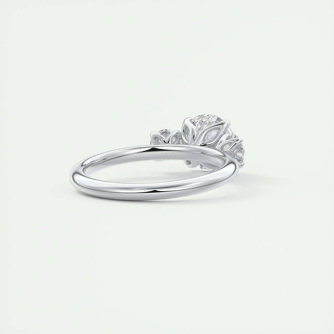 trilogy bridal ring, side stone diamond ring