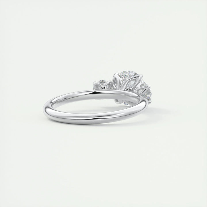 trilogy bridal ring, side stone diamond ring