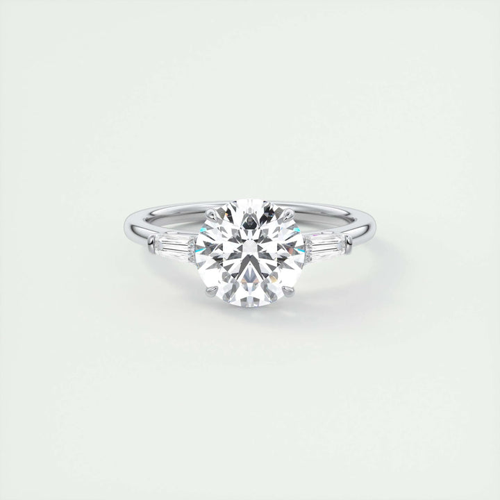 2ct Round F - VS1 Lab Grown Diamond Three Stones Engagement Ring - Doozy Diamonds
