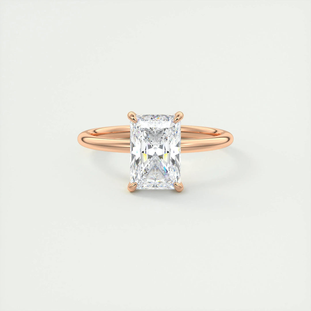2ct Radiant Hidden Halo F - VS1 Lab Grown Diamond Engagement Ring - Doozy Diamonds