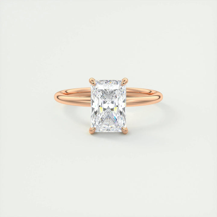 2ct Radiant Hidden Halo F - VS1 Lab Grown Diamond Engagement Ring - Doozy Diamonds