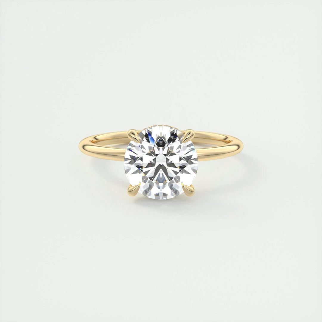 2ct Round F - VS1 Lab Grown Diamond Hidden Halo Engagement Ring - Doozy Diamonds
