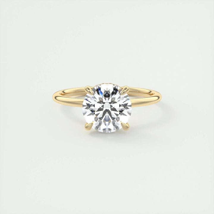 2ct Round F - VS1 Lab Grown Diamond Hidden Halo Engagement Ring - Doozy Diamonds