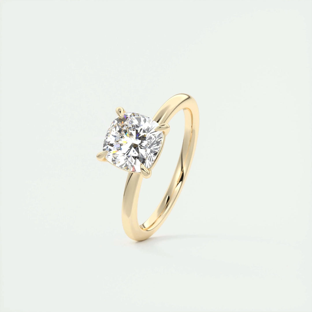 2ct Cushion F - VS1 Lab Grown Diamond Solitaire Engagement Ring - Doozy Diamonds