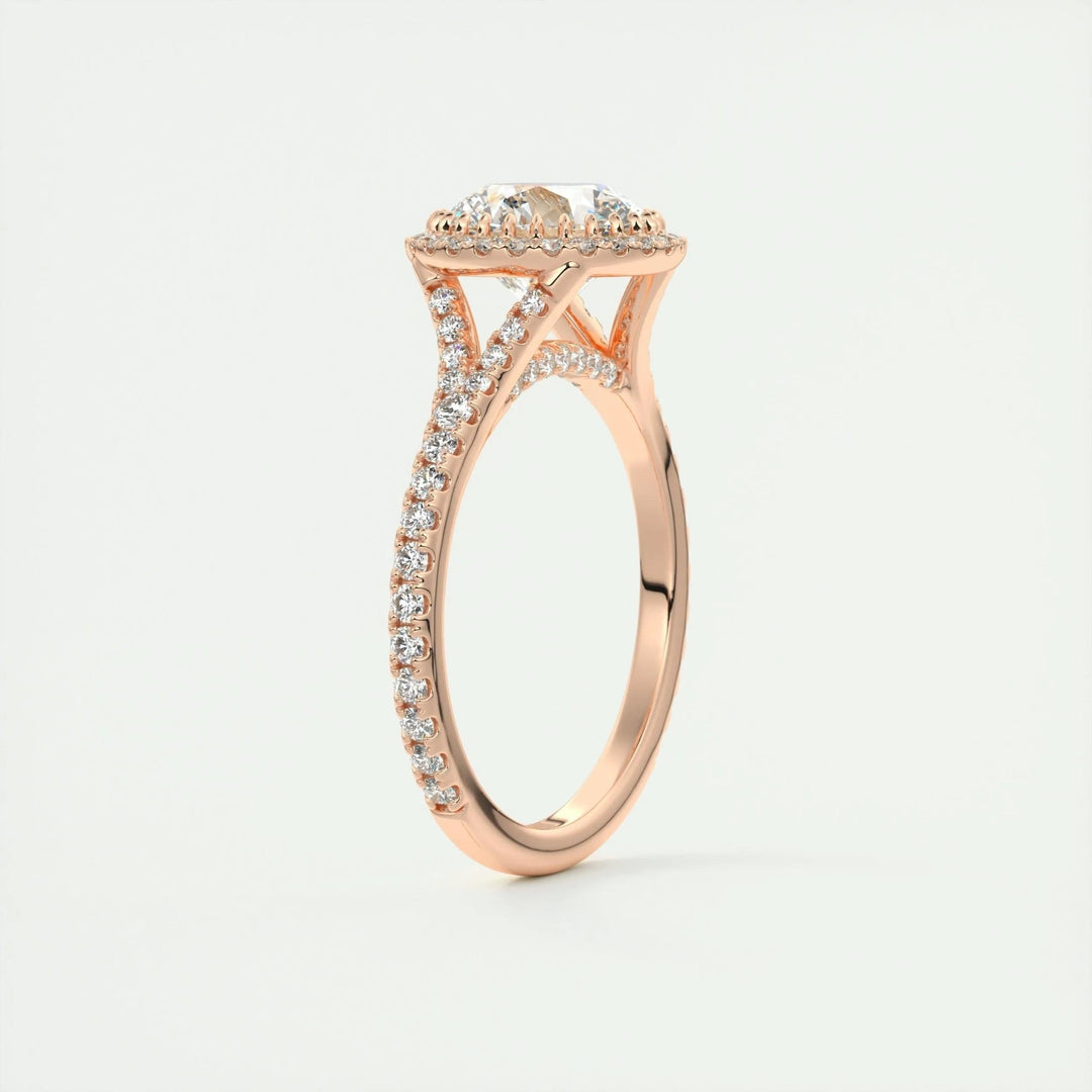 2ct Round Cut Halo F - VS1 Lab Grown Diamond Engagement Ring - Doozy Diamonds